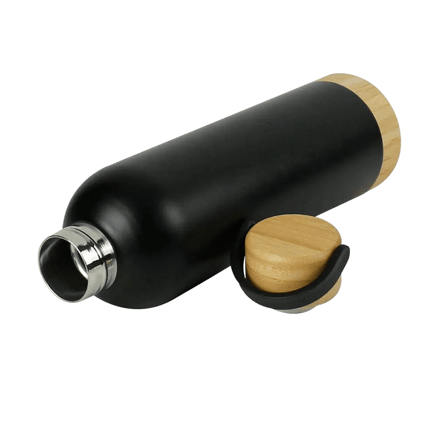 حافظة حرارية من الستانلس ستيل بغطاء قاعدة من الخيزران – 750 مل - 2