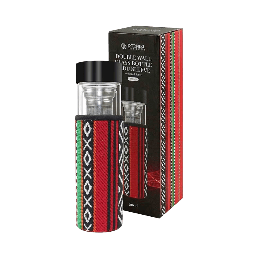 زجاجة زجاجية مزدوجة الجدار مع غلاف سدو - 500 مل - 2