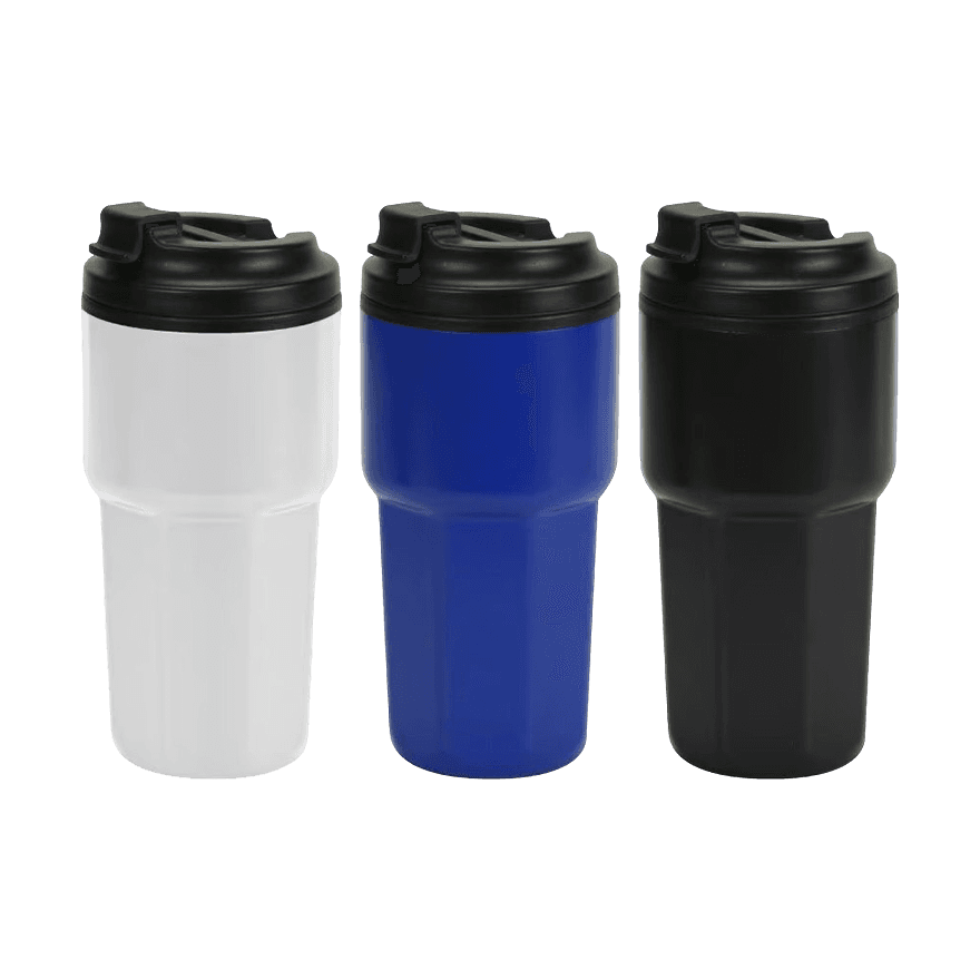 كوب مزدوج الجدار مع غطاء فليب من مادة الـ PP - سعة 473 مل - 2