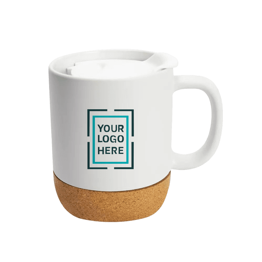 كوب سيراميك بغطاء وقاعدة من الفلين سعة 385 مل - 3