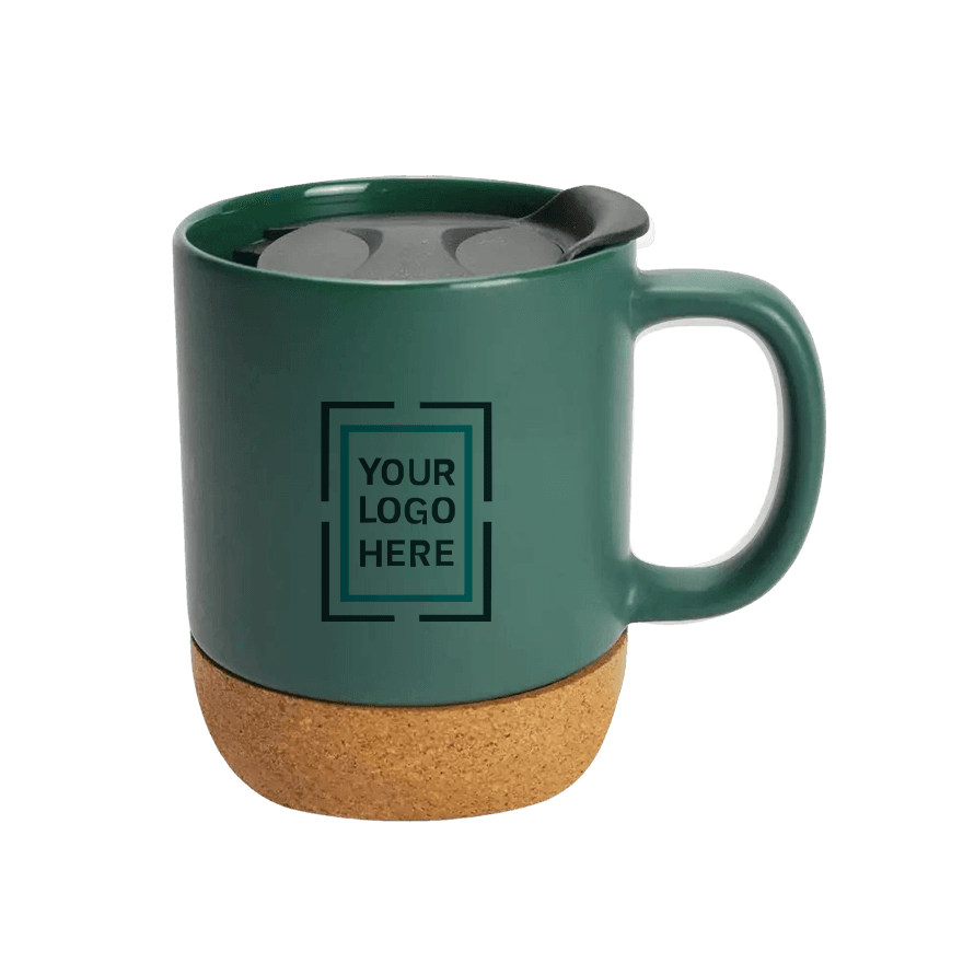 كوب سيراميك بغطاء وقاعدة من الفلين سعة 385 مل - 4