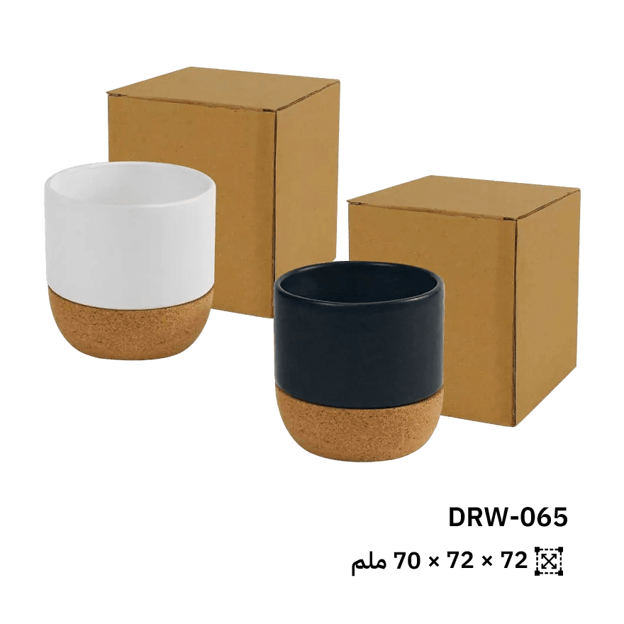 كوب سيراميك مع قاعدة من الفلين بسعة 6 أوقية