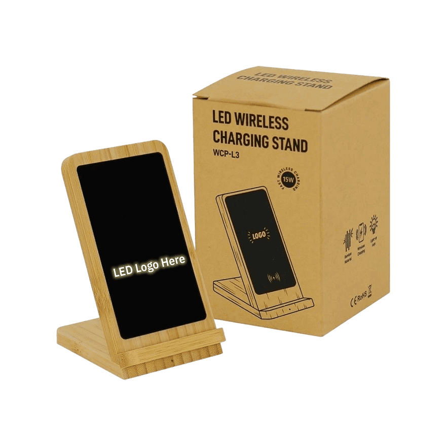 حامل وشاحن لاسلكي "وايرلس" سريع من خشب الخيزران - 2