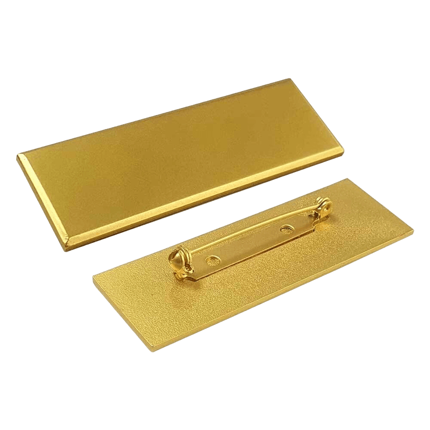 شارات اسم نحاسية ذهبية بدبوس أمان - 3