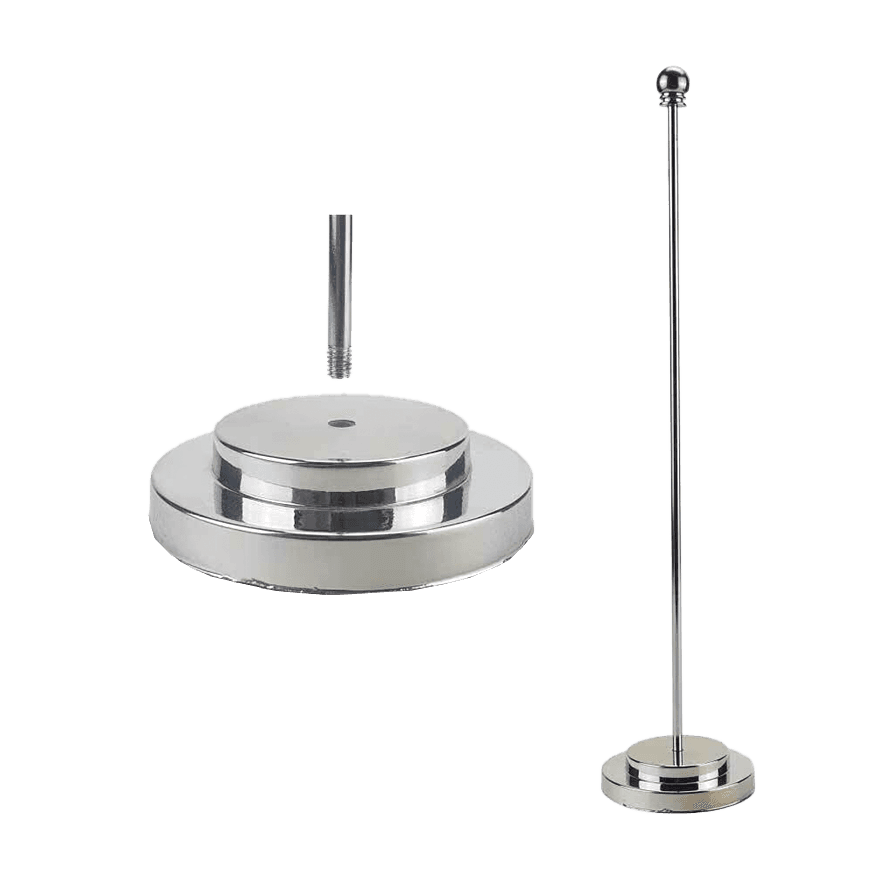 حامل علم بقاعدة فضية وعمود معدني - 2