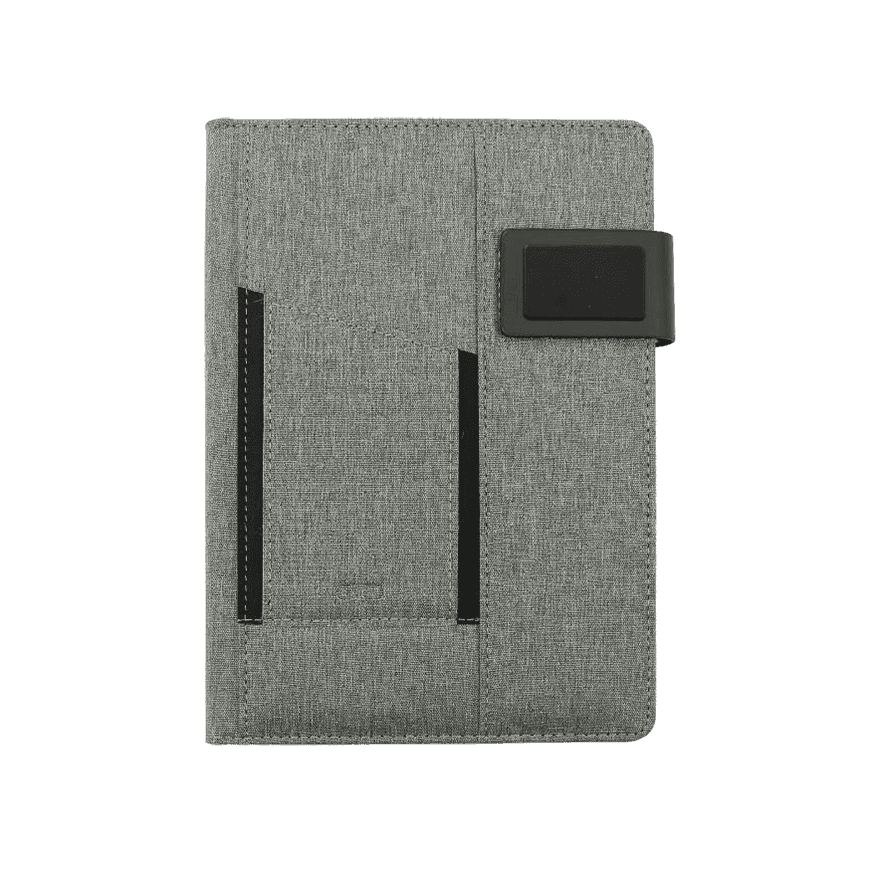 دفتر بغطاء PU أو قماش رمادي مع قفل مغناطيسي - 3