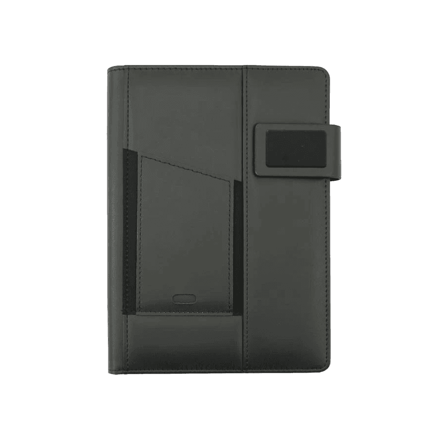 دفتر بغطاء PU أو قماش رمادي مع قفل مغناطيسي - 4