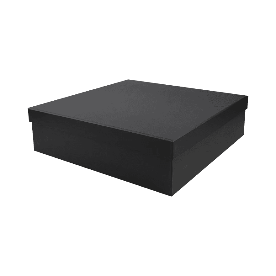 صندوق هدايا أسود بسيط بحجم XXL - 3