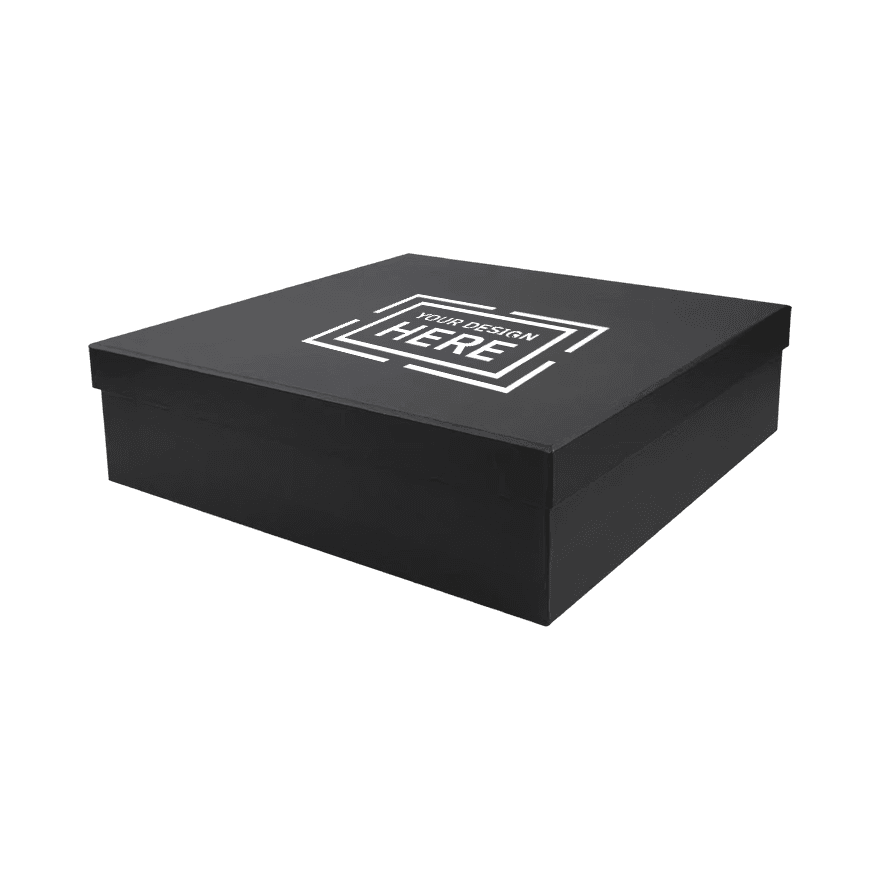صندوق هدايا أسود بسيط بحجم XXL - 4