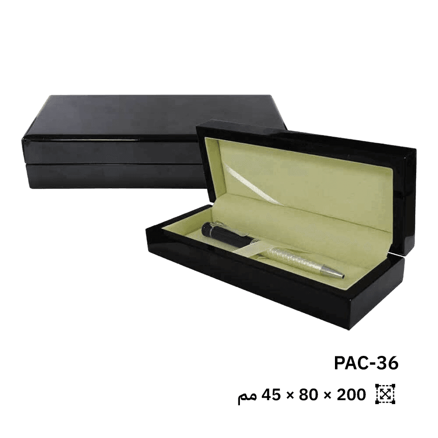علبة قلم فاخرة بتصميم أسود لامع