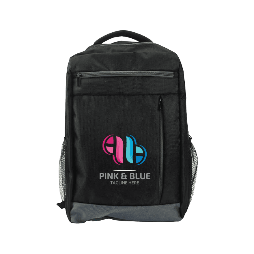 حقيبة ظهر بوليستر بسحاب وجيوب أمامية - 3