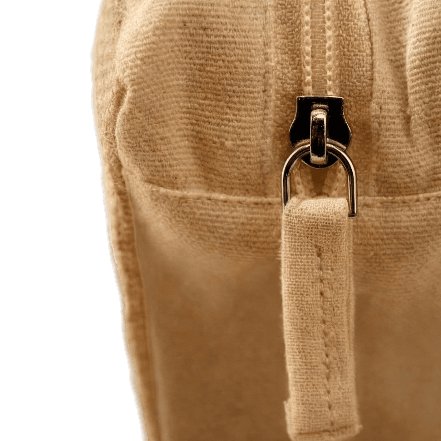 حقيبة سحاب 8 أونصة من الجوت الطبيعي والقطن - 3