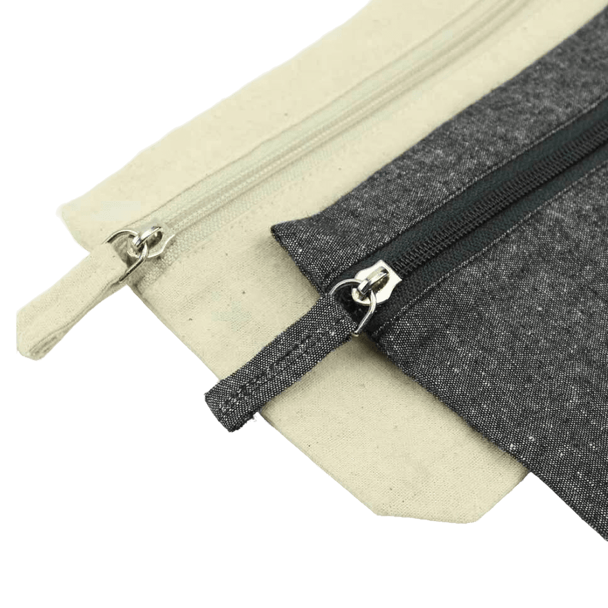 حقيبة قطنية 6 أوقية مع سحّاب أمامي