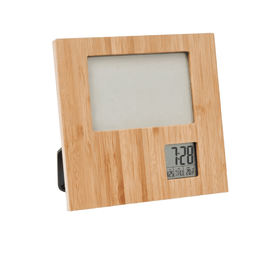 إطار صور من البامبو مع ساعة رقمية - 3