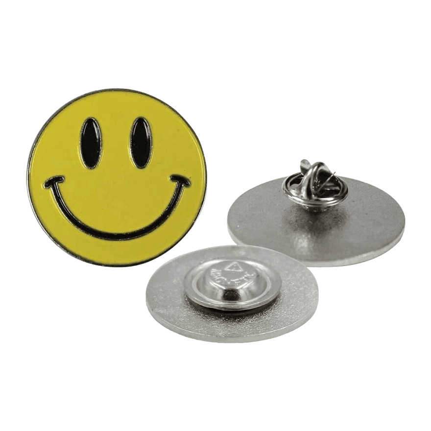 دبوس معدني بتصميم الوجه المبتسم - 2